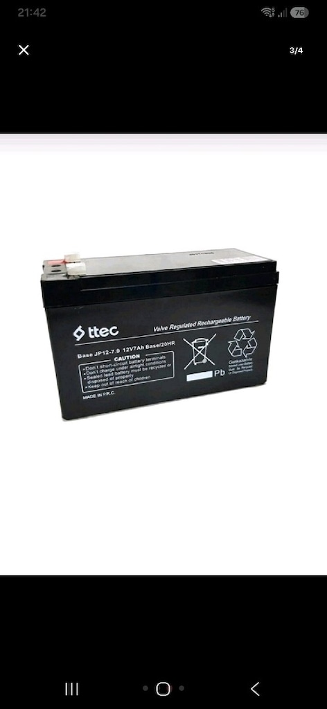 Ttec 12volt 7.0Ah Bakımsız Kuru Pilsan akü( sıfır ) - 4