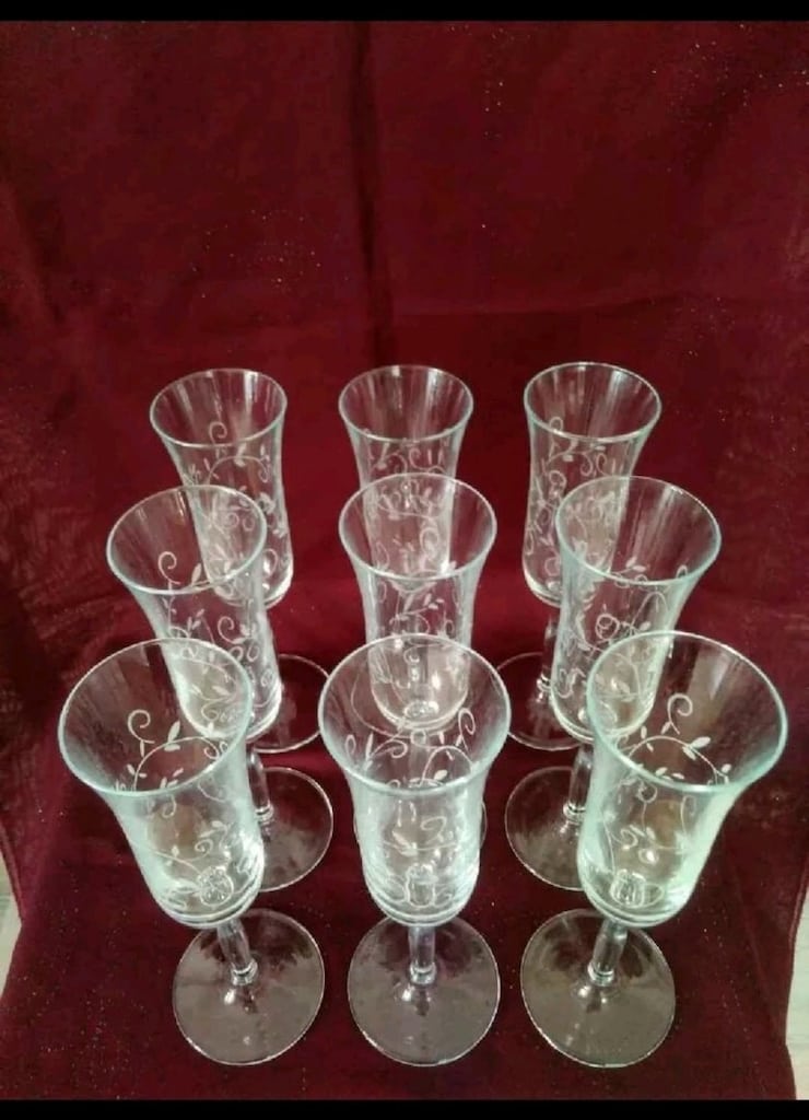 KRİSTAL 9 ADET YİVLİ LENOX HEATHER ŞAMPANYA FLÜT KADEHLER 23 CM BOYU - 4