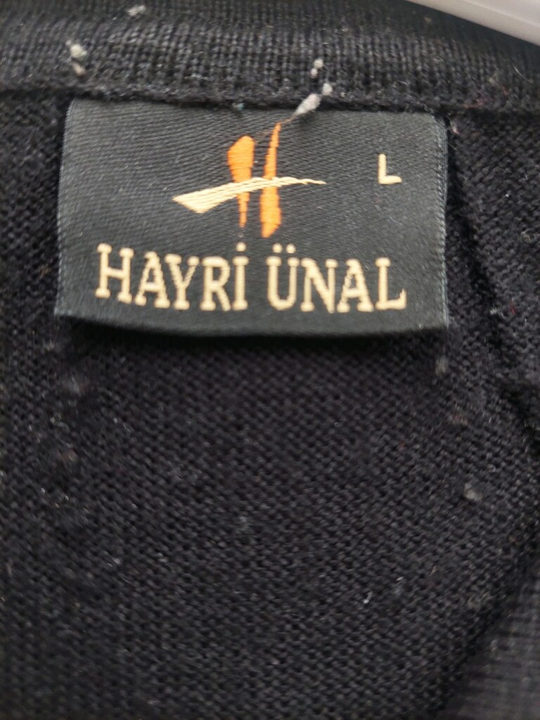 Hayri Ünal desenli polo yaka Yünlü kazak - 7