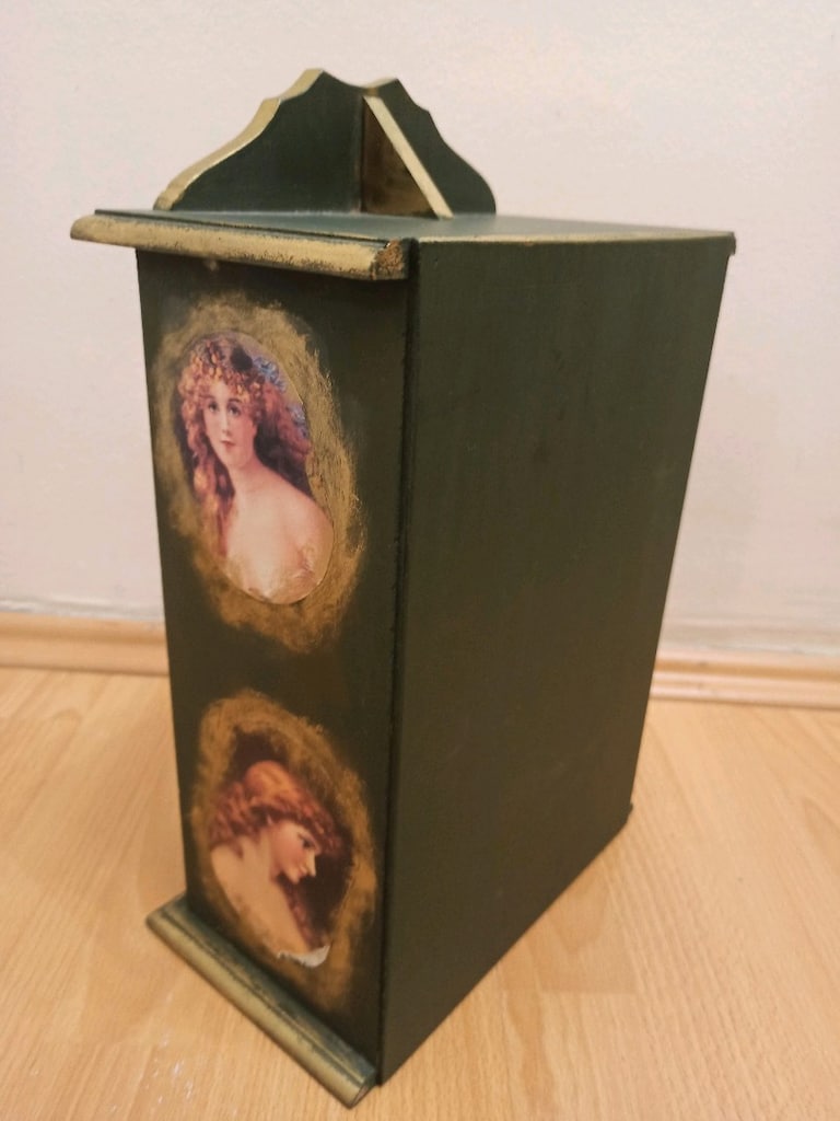 Vintage Üç Çekmeceli Ahşap Kutu - 4