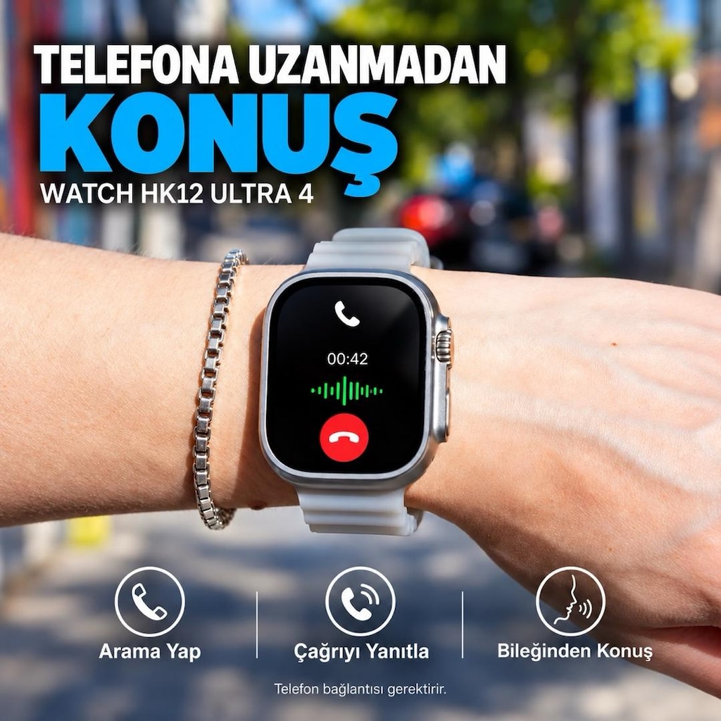Hk 12 Ultra4 49MM Whatsap Mesajlaşma,7-10 Gün şarj - 4