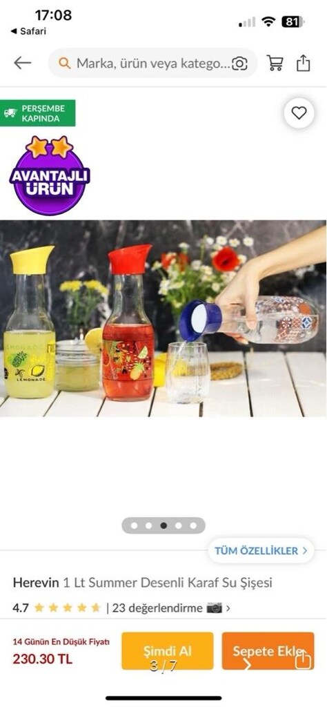3 adet 1 litre şişe - 6