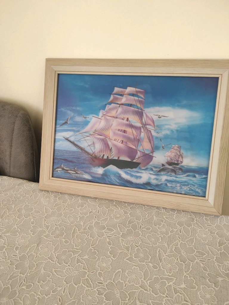 Denizcilik Temalı Vintage Deniz Manzarası Tablo - 2