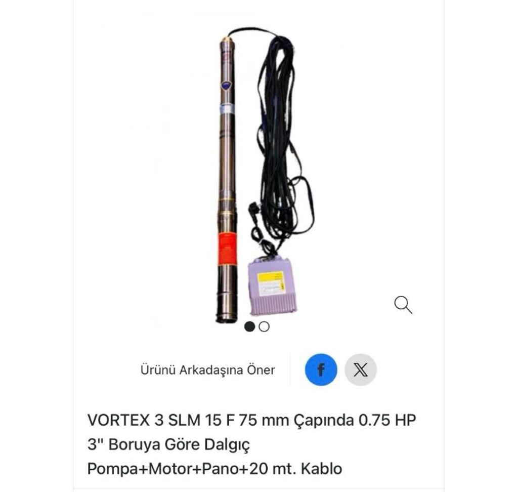 Vortex 3 slm 15 F 75ml. 0,75 HP dalgıç pompa - 4