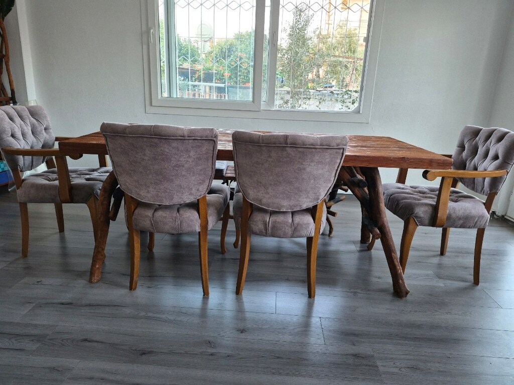 Özel Tasarım Masif Ahşap Yemek Masası + Sandalye Takımı - 2