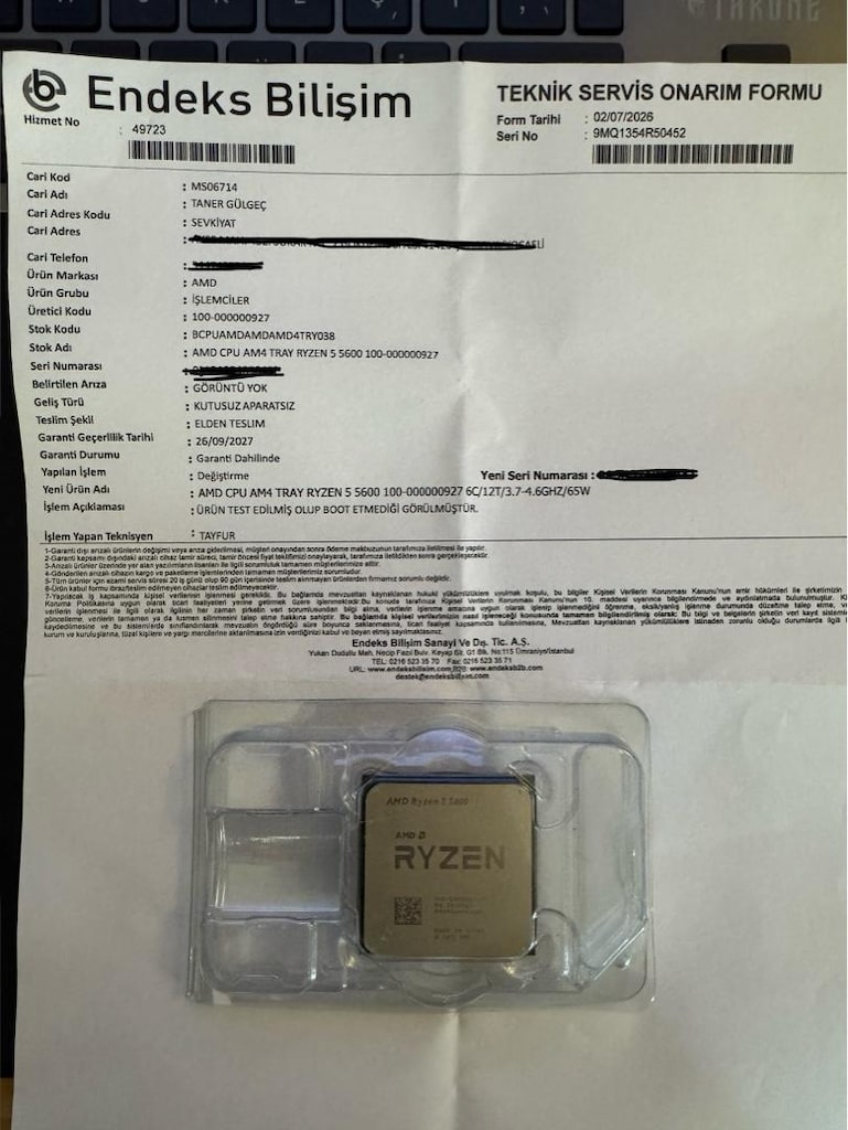 AMD Ryzen 5 5600 32mb cache sıfır ve garantili