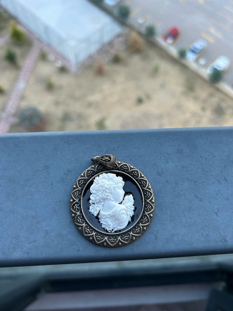 Vintage Cameo büyük boy kolye - 7