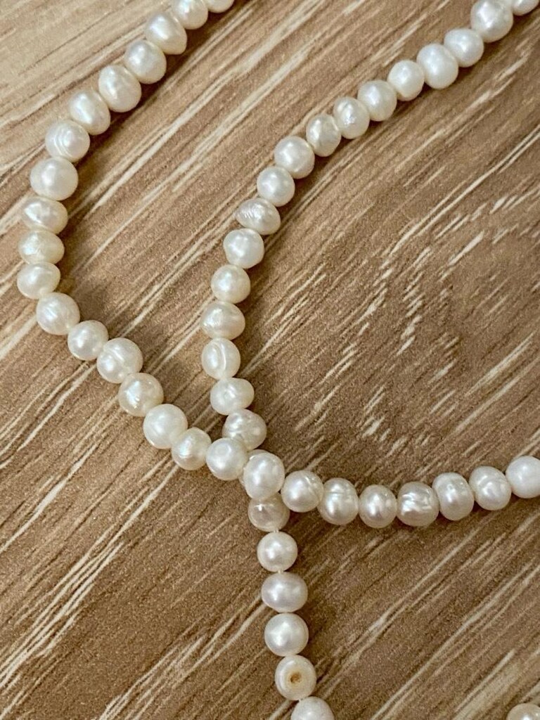 Vintage Gerçek İnci Kolye - Çift Kat 97 cm! - 5
