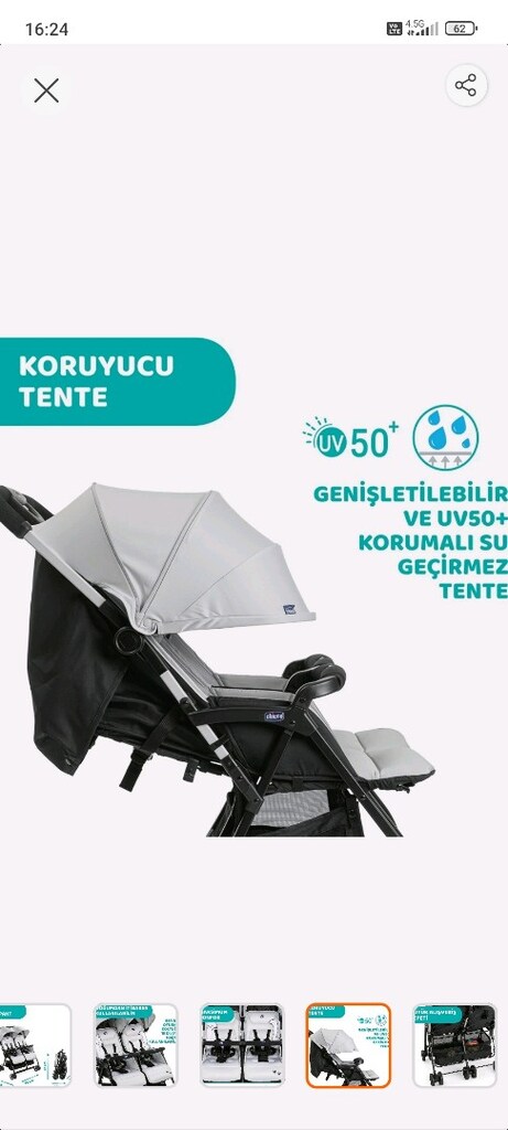 Tertemiz Kullanılmış Chicco Ohlala 2 Twin İkiz Bebek Arabası - 19