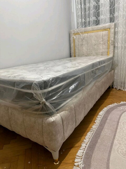 Tek kişilik yatak baza başlık takımı