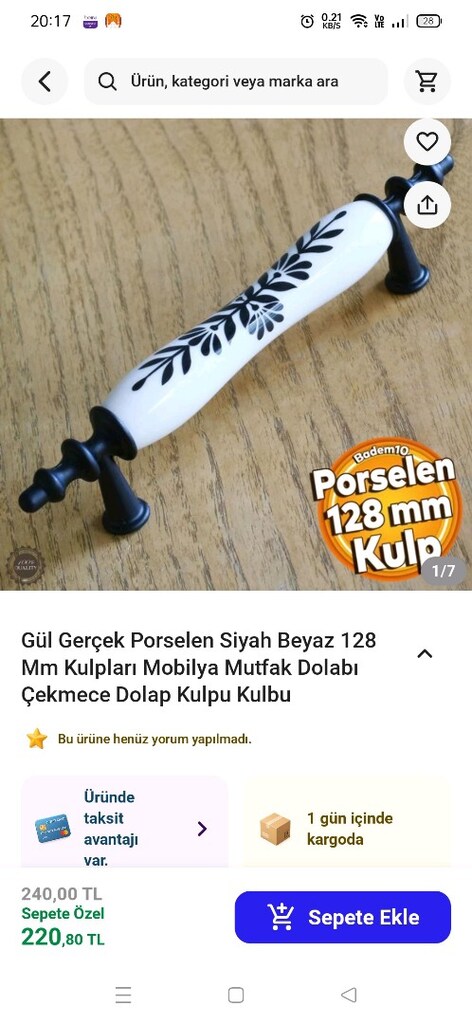 gerçek porselen dolap kapağı kulpu - 4
