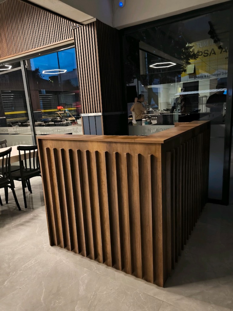 Kuaför güzellik salonu kasa banko L model imalattan - 2