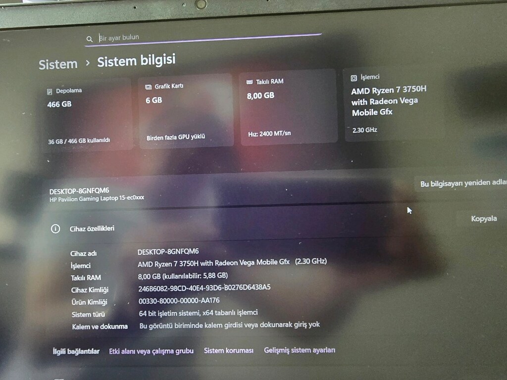 SİFİR GİBİ HP GAMMİNG DİZÜSTÜ BİLGİSAYAR LAPTOP - 9
