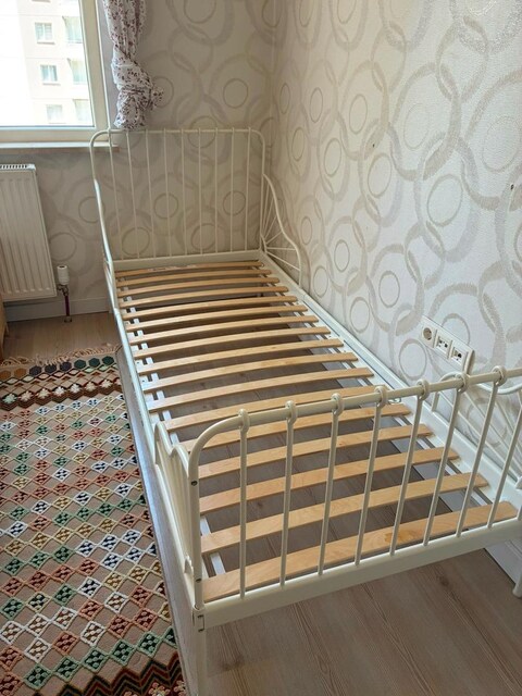 IKEA Minnen/Luröy 80x200 cm Uzayabilen, Beyaz, Çelik Çocuk Karyolası