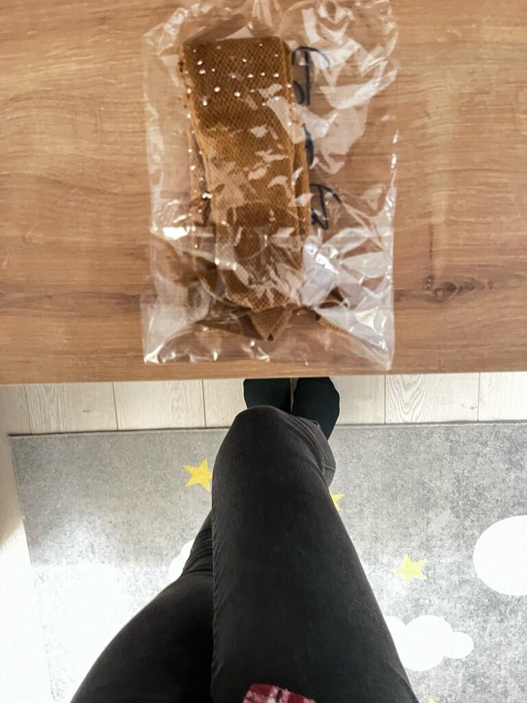 Taşlı Ten Rengi M/L File Külotlu Çorap.Sıfır paketli - 4