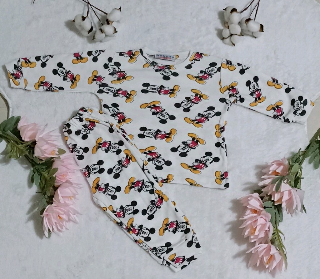 Mickey Mouse Desenli Unisex Pijama Takımı