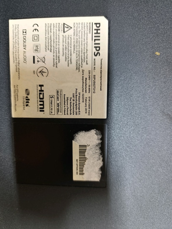 Televizyon Philips 50PUS6272 50" 4K Smart TV - Arızalı / Yedek Parçalı - 2