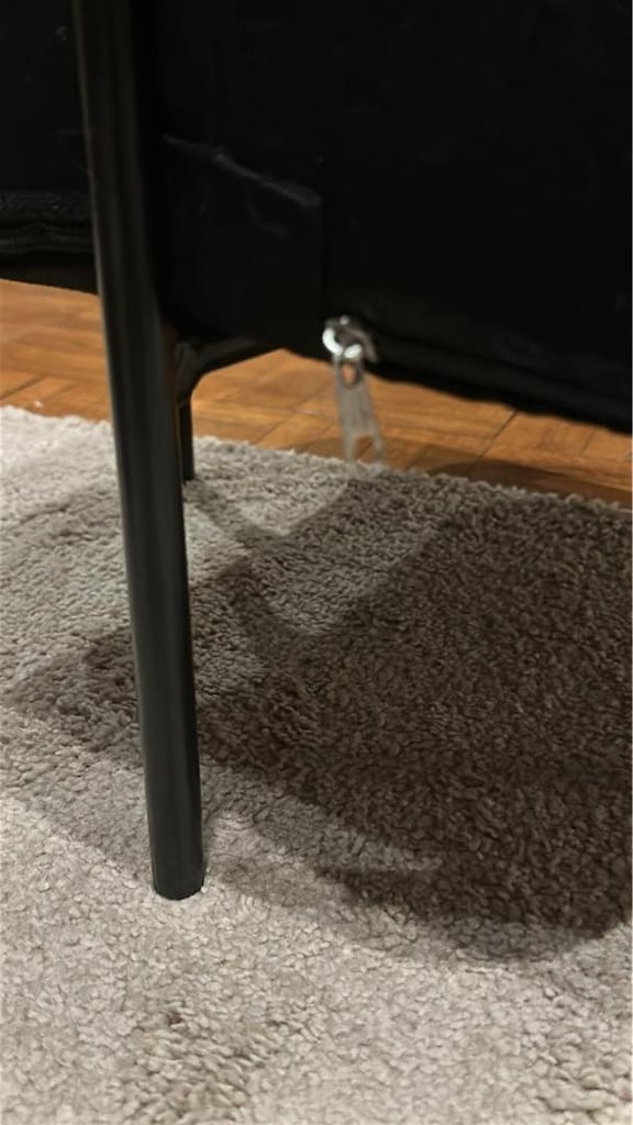 Ikea siyah keten küçük puf - 3