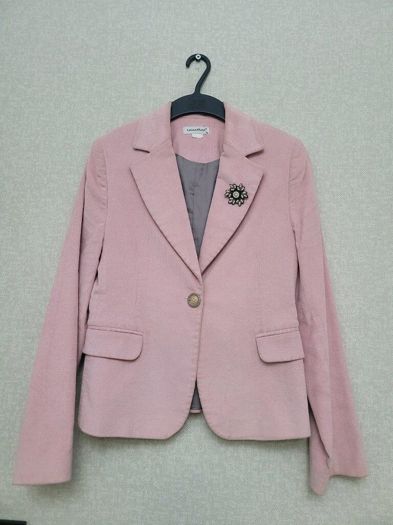 Moda İlgi 38 Beden Pembe Tek Düğmeli Blazer Ceket - 2