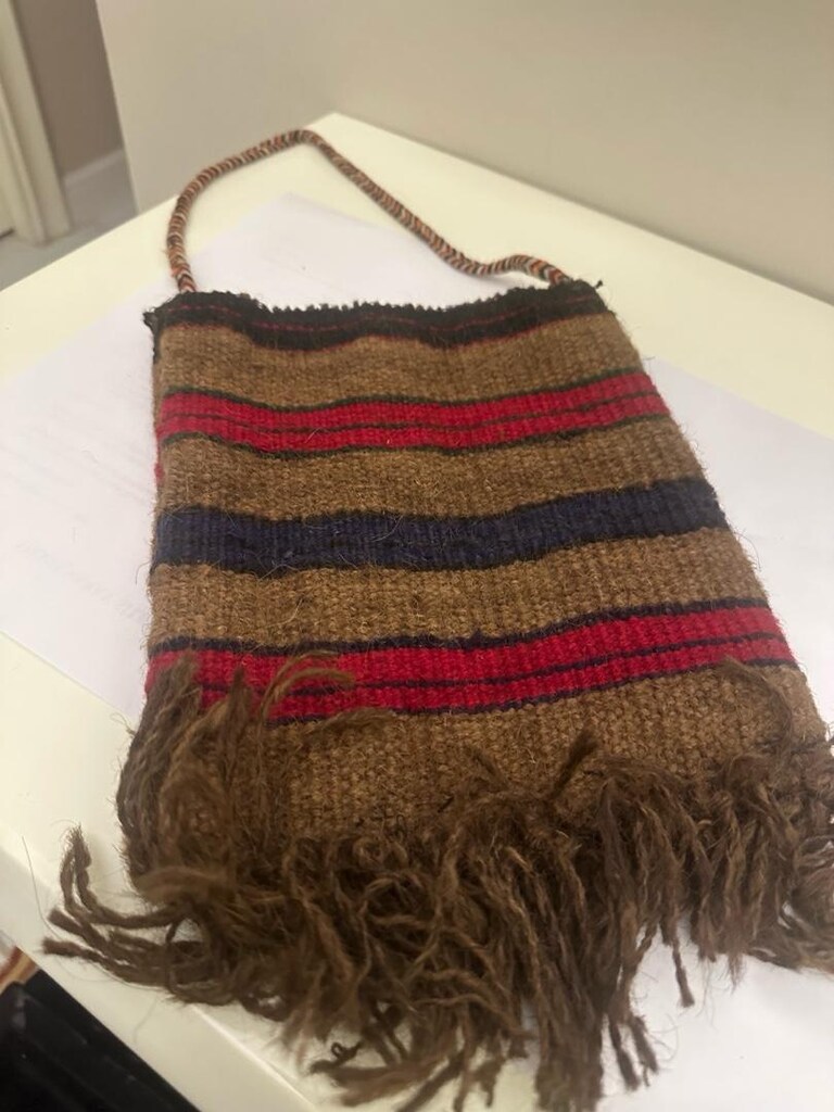 Antika el dokuma çanta 30 cm 22 cm sapı 50 cm - 5