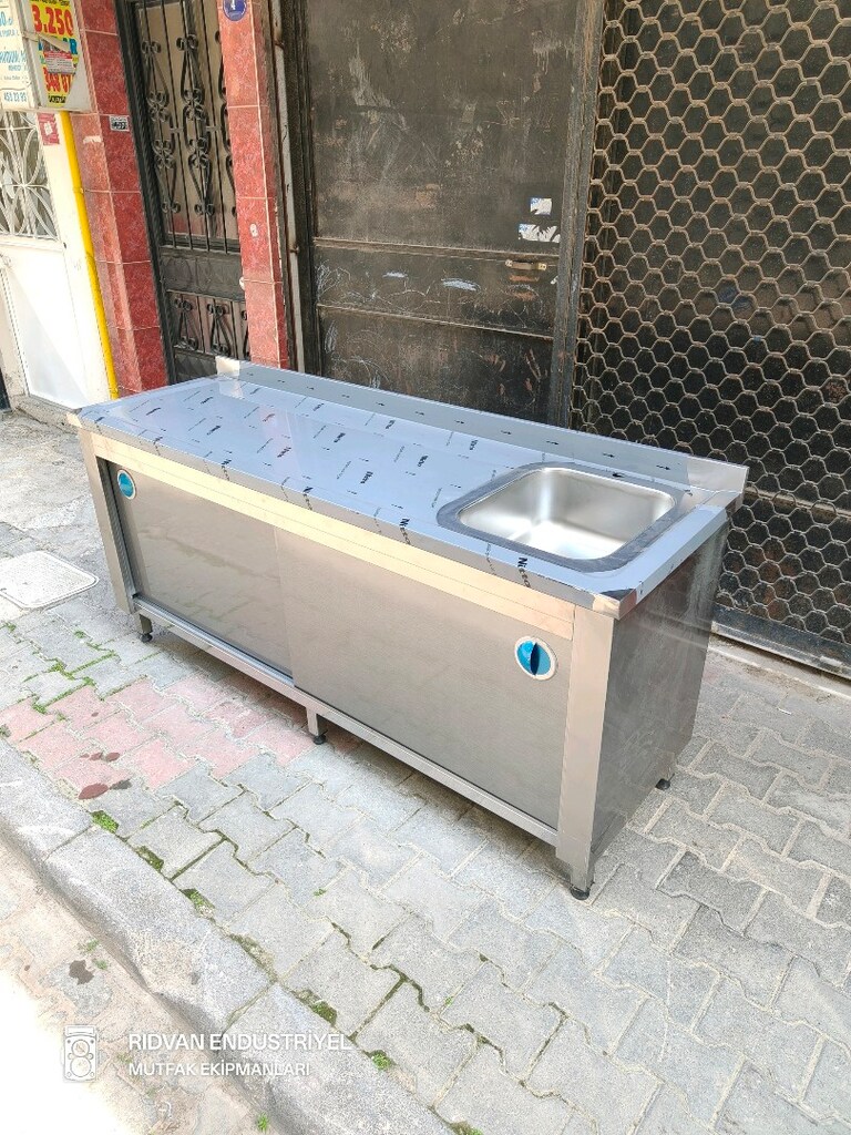 krom evye paslanmaz bulaşık yıkama lavabosu hazır mutfak eviye tezgah - 15