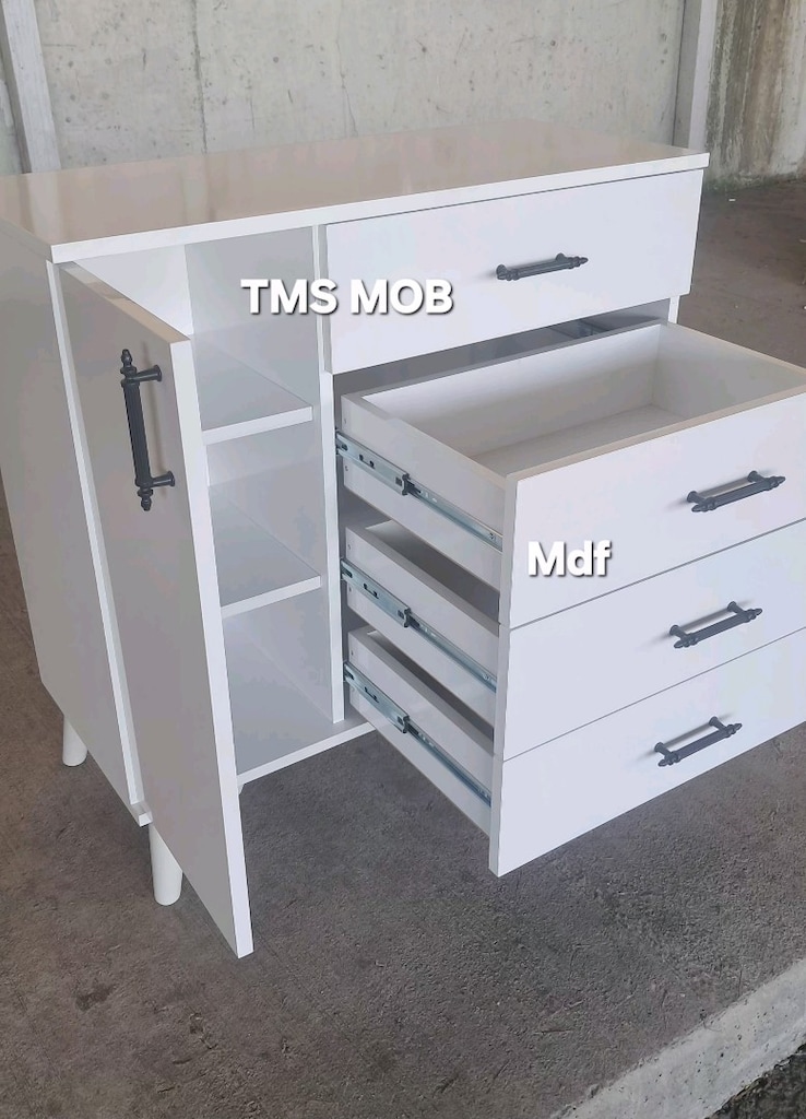 Şifonyer Mdf 3 açılır teleskopik ray sistemi 1.sınıf Mdf 1.kalite