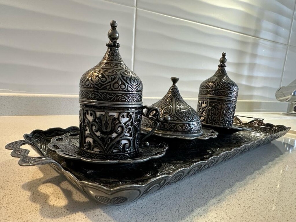 Metal ikili kahve takımı Damat kahvesi takımı - 2