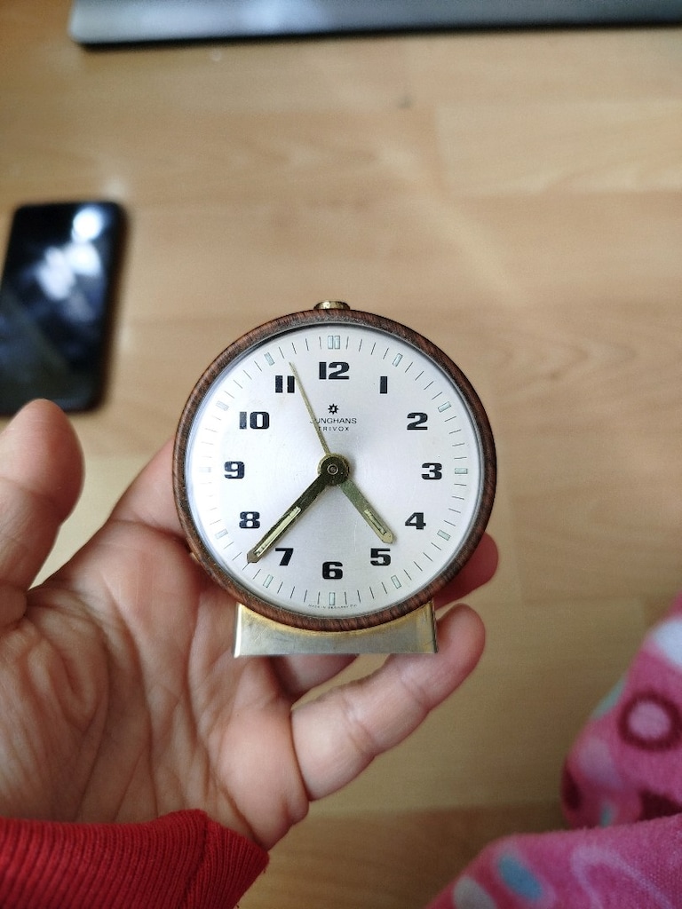 Vintage Almanya Junghans Trivox çalar saat masa çalar saati ahşaptan - 2