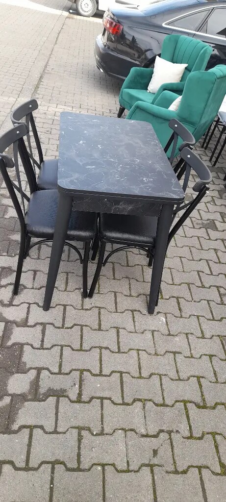 Mdf açılabilir yemek masası 4 adet tonet sandelye - 6