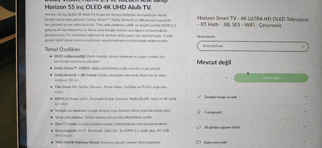 O LED TV. 65inch - 9
