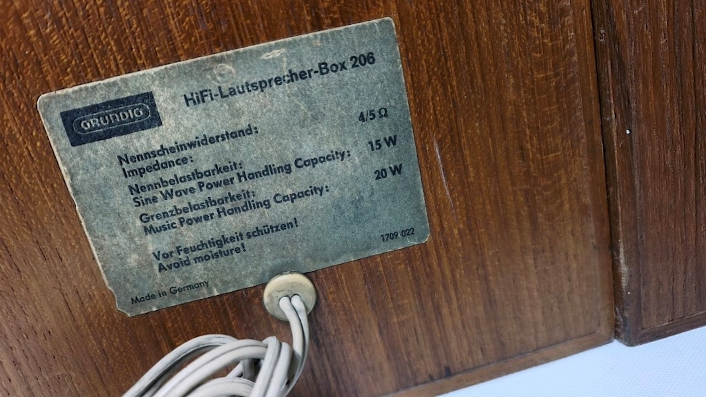 Grundig HiFi-Lautsprecher-Box 206v - Ahşap Kasa - Vintage Hoparlör - 8