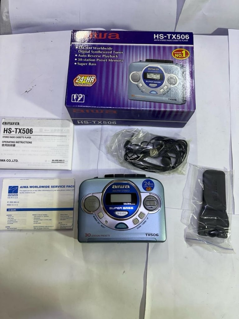 Aiwa HS-TX506 Walkman Kaset Çalar | Nadir Koleksiyonluk | Kutulu Full - 4