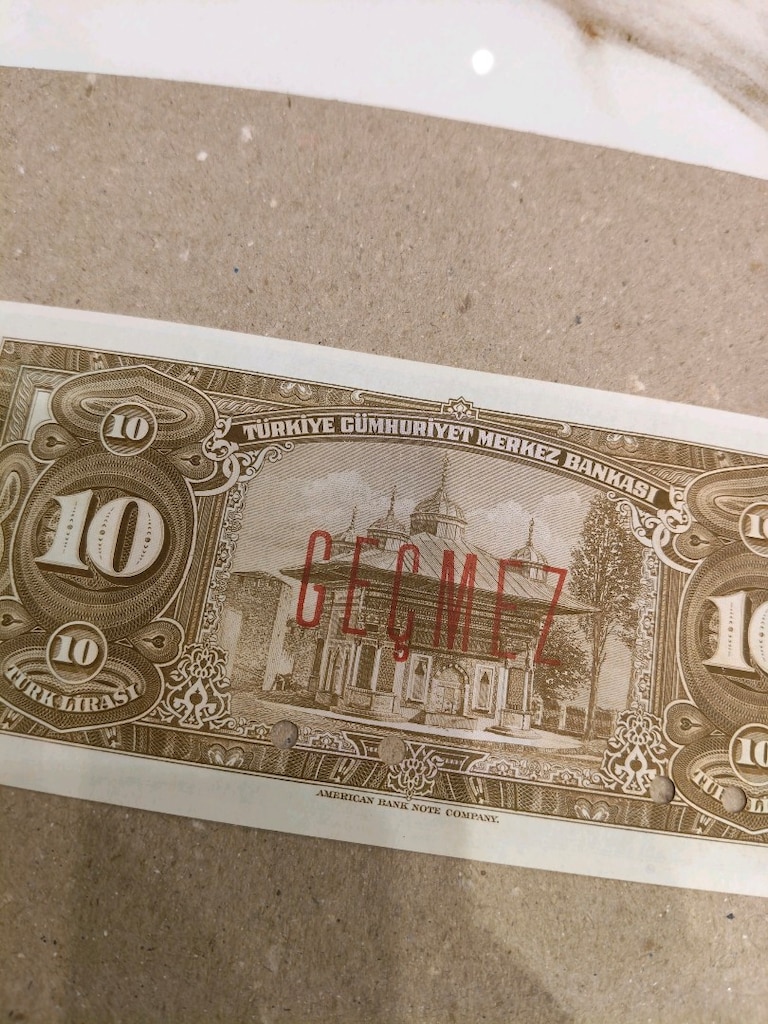 Nümizmatik Nadir Parça: 4. Emisyon 2. Tertip 10 Lira "Specimen" - 4