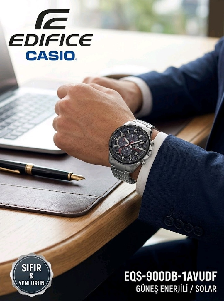 Casio Edifice EQS-900DB-1AVUDF Güneş Enerjili (Solar) Erkek Kol Saati - 3