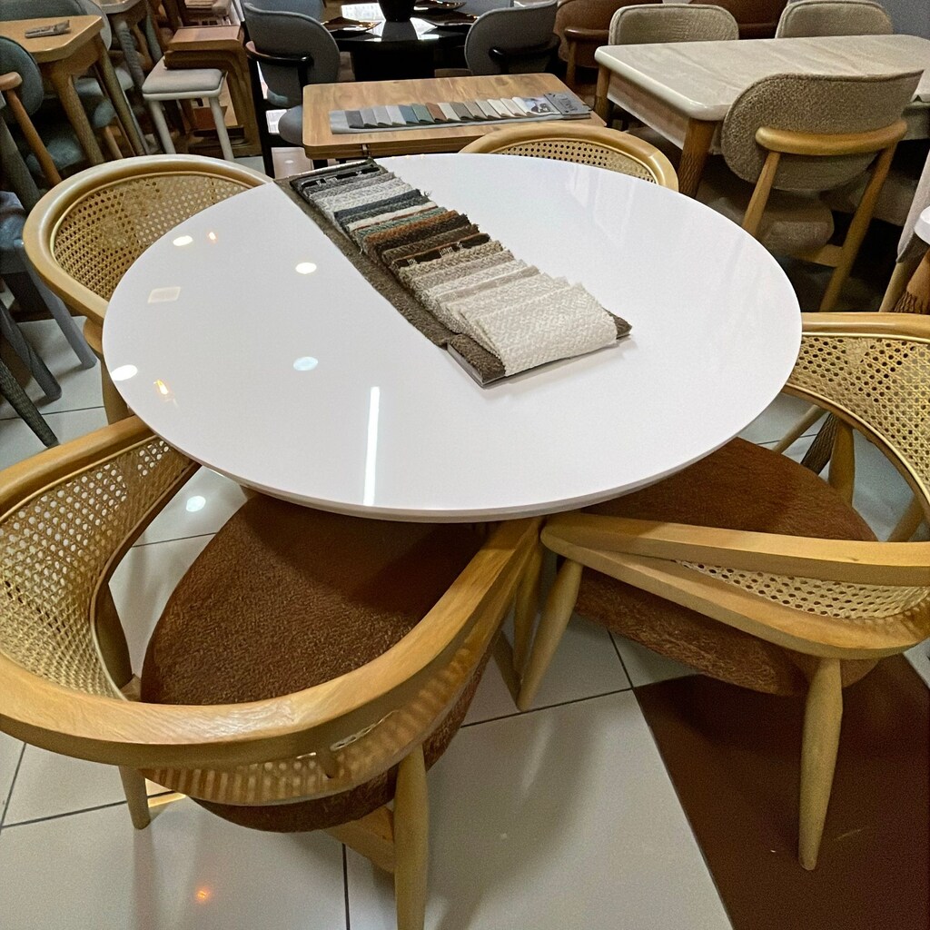 100 cm High Gloss Masa Takımı – 4 Gazel Sandalye - 8
