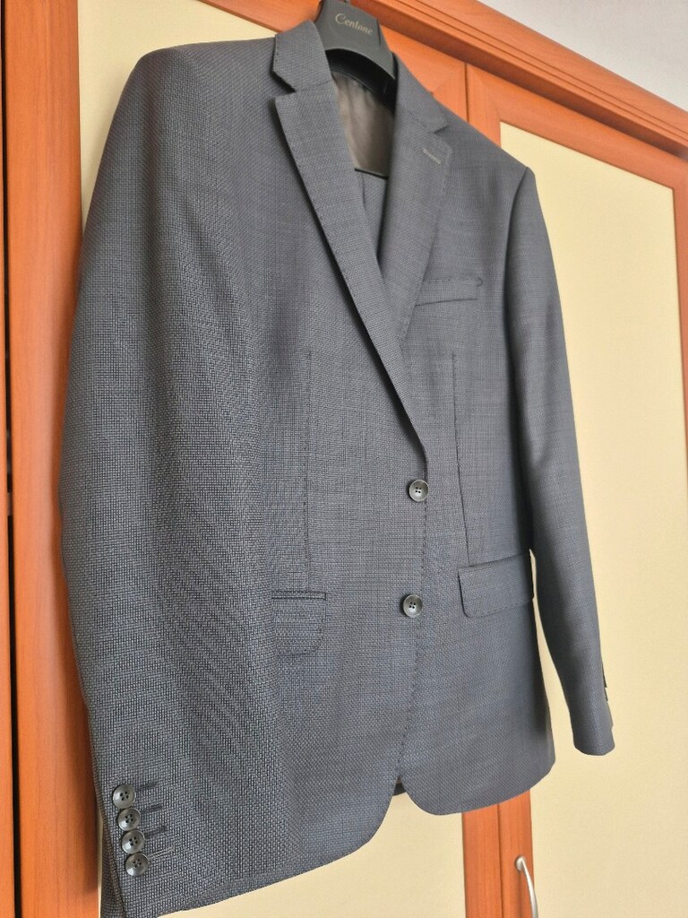 Takım elbise Koyu Gri Kendinden cıtır desenli - 2