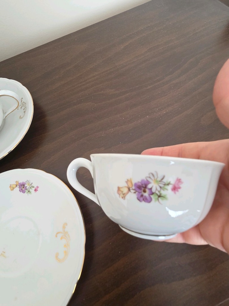 Antika DDR Stadtlengsfeld porselen çay takımı - 7