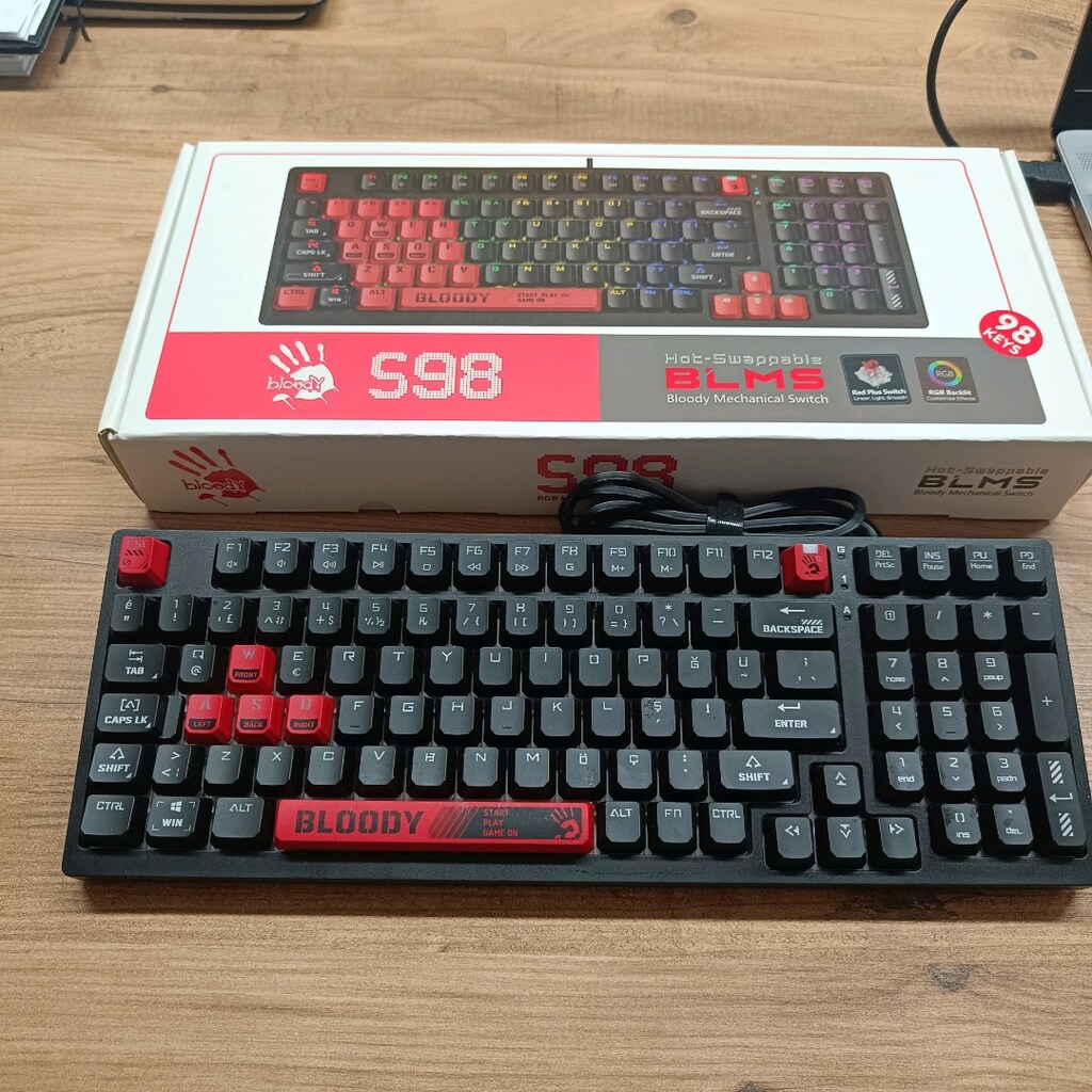 A4Tech Bloody S98 FIRE BLACK Hot Swappable Kablolu RGB Mekanik Gaming - 5