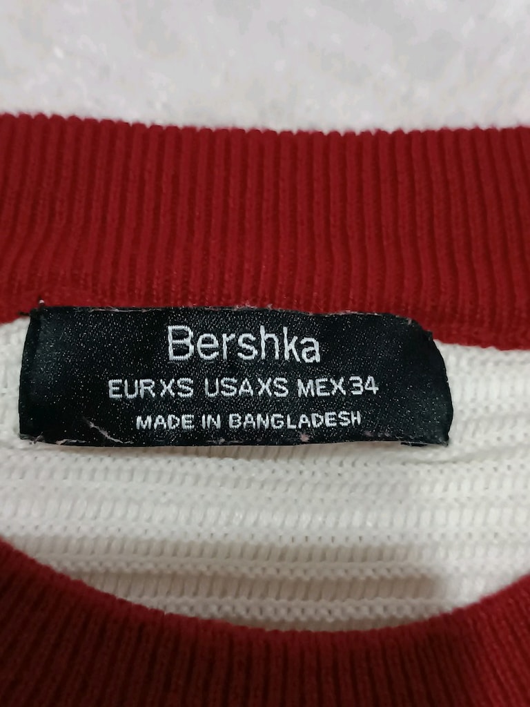 Bershka kırmızı beya çizgili bayan kazak - 3