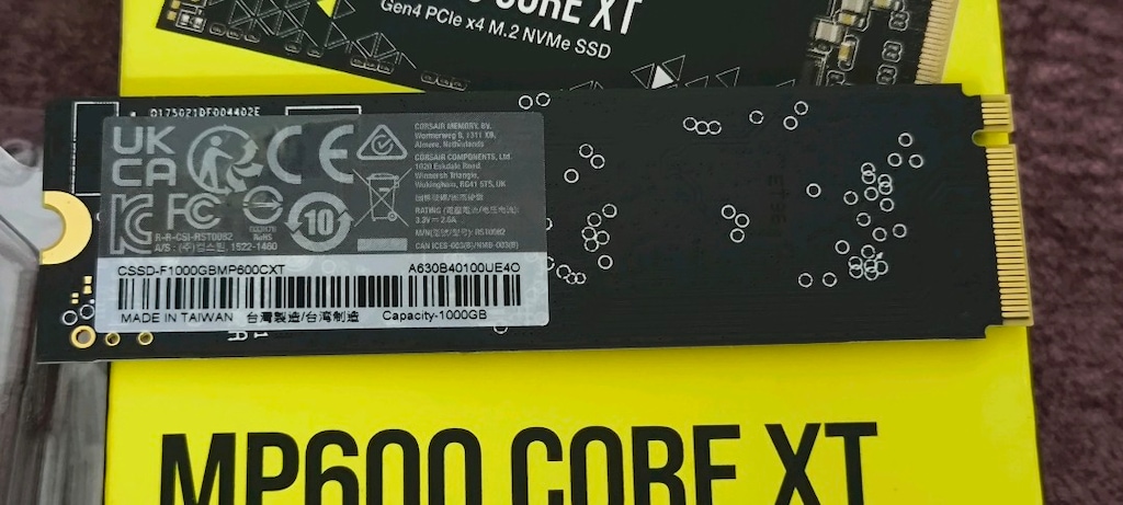 Corsair mp600 core XT 1tb gen4 M2 ssd - 5