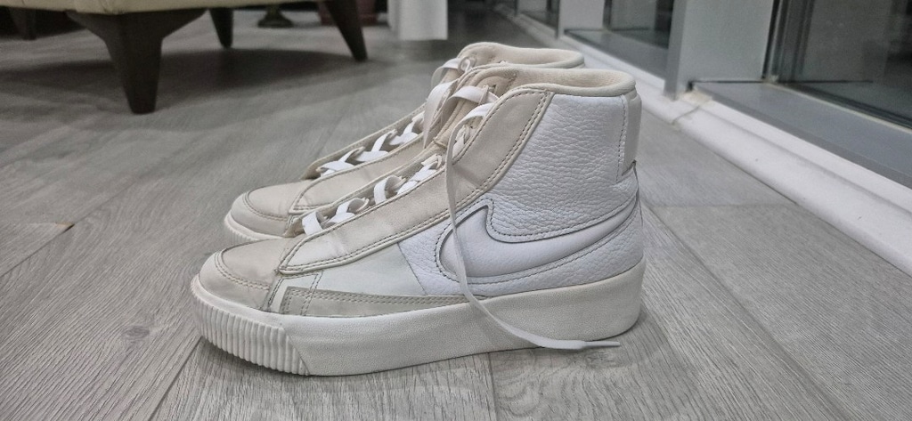 Nike Blazer Mid Victory Beyaz-Bej Kadın Deri Günlük Ayakkabı