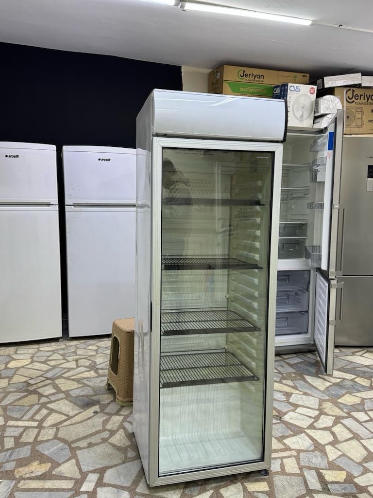 Beyaz Cam Kapaklı İçecek Dolabı meşrubat - 2