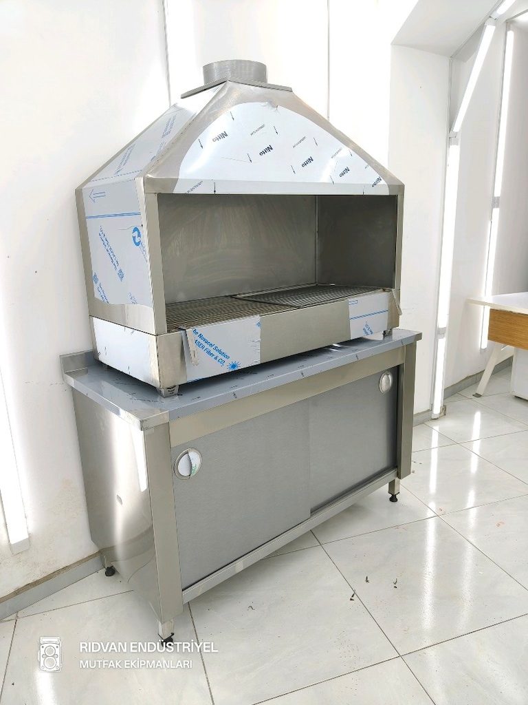ocakbaşı mangal kömürlü ızgara ocak barbekü krom tezgah krom mangal - 3