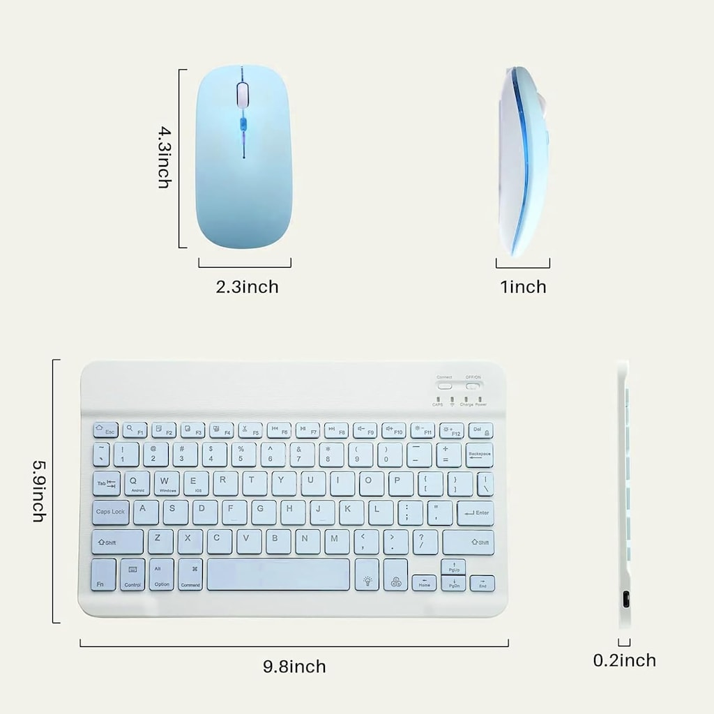 RGB LED Şarjlı Bluetooth TR-Q Klavye & Mouse Set Mini & Slim - 3