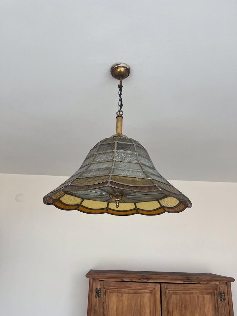 Vintage Büyük Boy Vitray Avize - 8