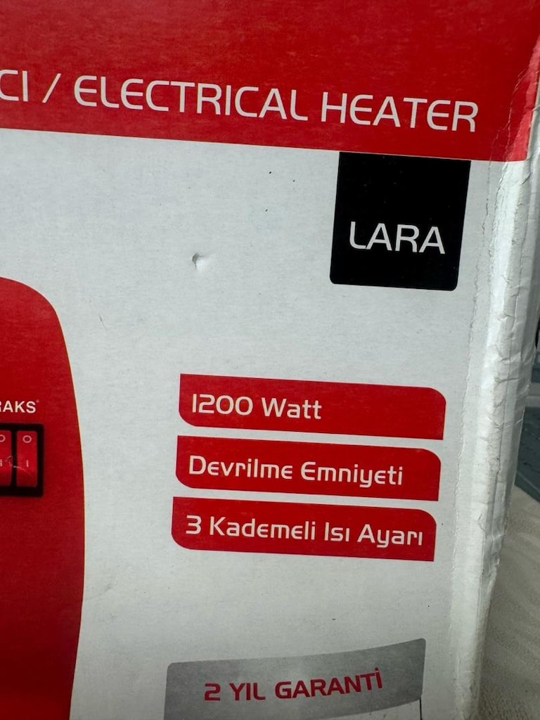 Sıfır Ambalajında Raks Lara 1200W Elektrikli Quartz Isıtıcı - 2