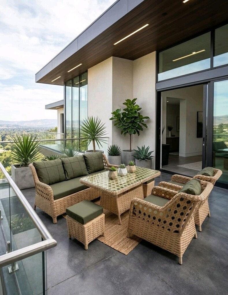 rattan koltuk takımı, bahçe balkon mobilyasi, oturma Grubu - 7