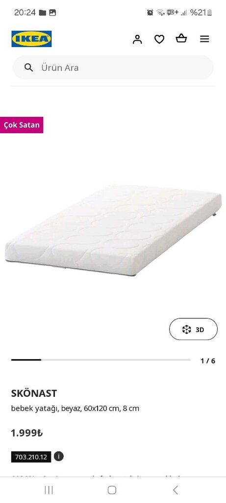 ikea bebek karyolasi +yatağı +yatak koruyucu alezi +yastık +yan minder - 10