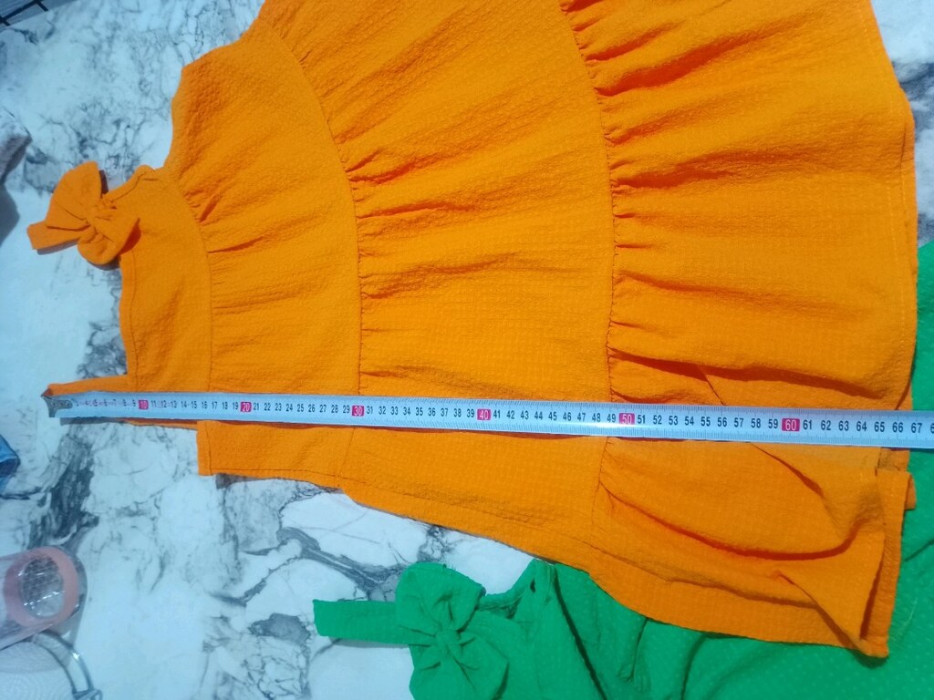 2 adet, bürümcük kumaş kız çocuk elbise - 7