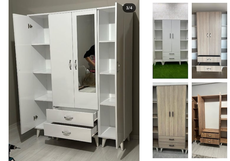 4 kapaklı elbise dolabı mqzcipjhck - 5
